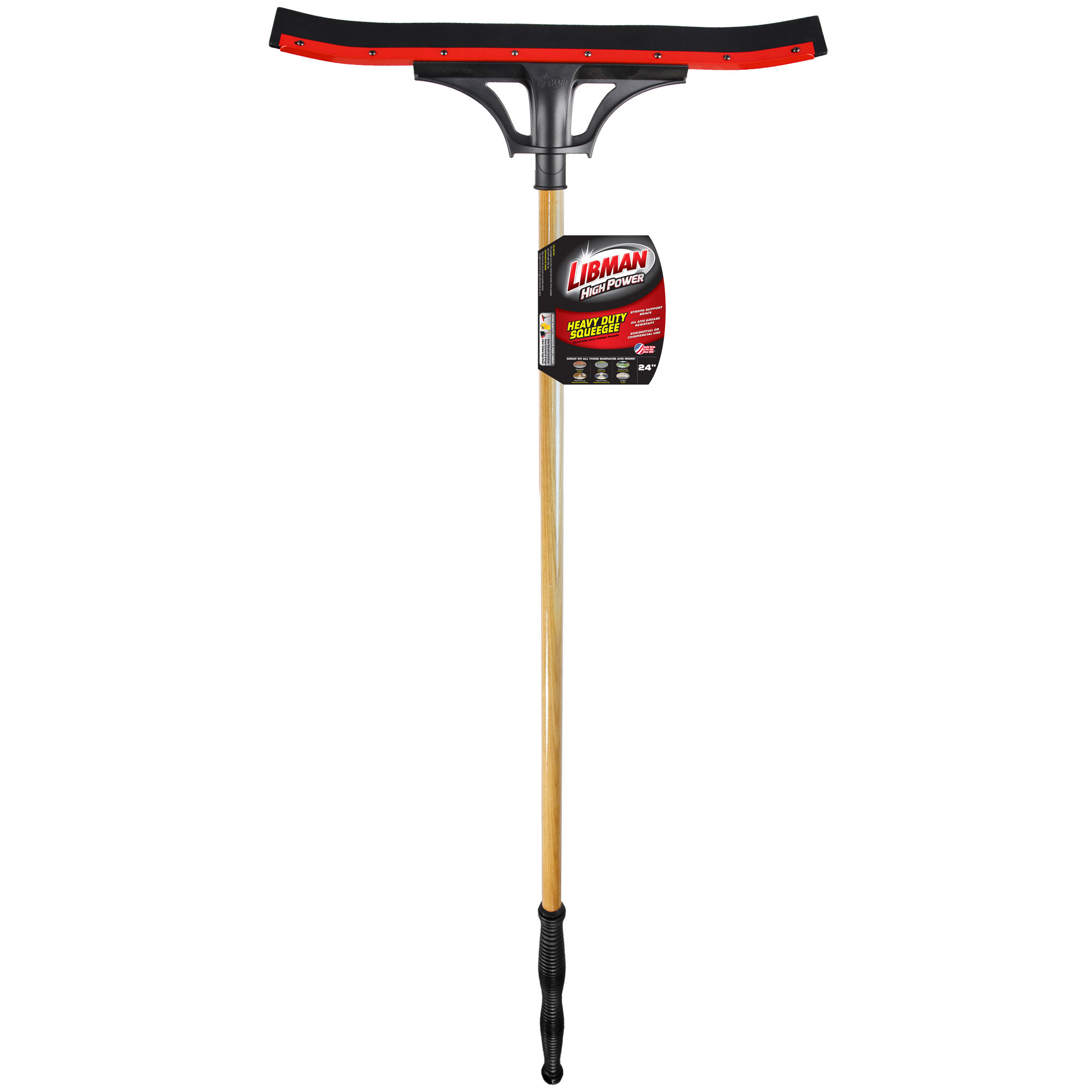 Libman Commercial, 24in. Curved Braced Floor Squeegee With Handle, Width 36 in, Included (qty.) 1, Model# 1276
